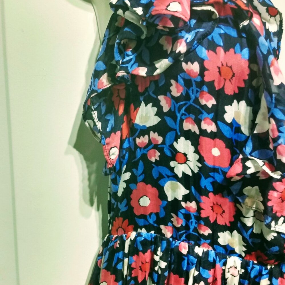 KATE SPADE NEW YORK MIDI DRESS NAVY RED WHITE V NECK SLEEVELESS SIZE 6 - Picture 10 of 13